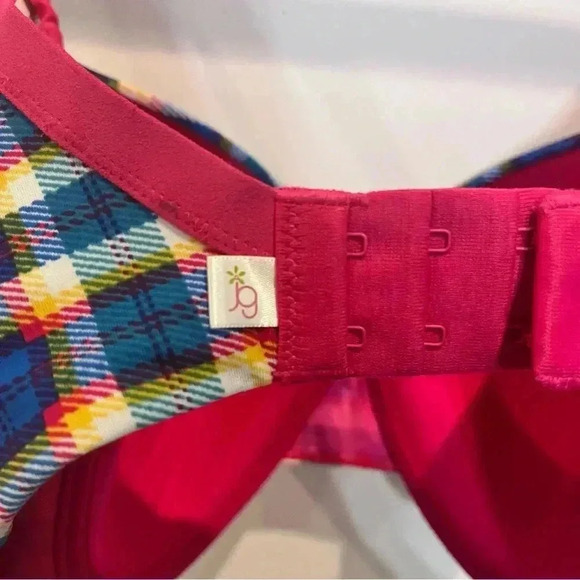 Jasmine & Ginger Underwire Bra Blue Plaid with Pink Lining 36DD / 36E NWT - Picture 6 of 7